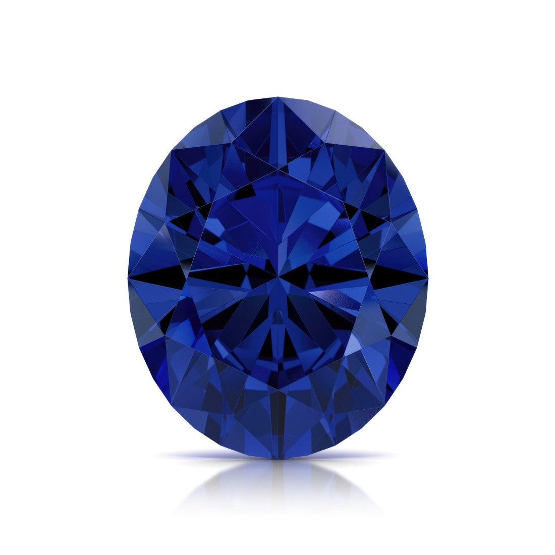 Oval Cut Blue Sapphire loose gemstone — velvety deep blue AAA grade lab created | Pel & Co. Prestige Gemstones