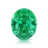 Oval Cut Colombian Emerald loose gemstone — Colombian vivid green AAA grade lab created | Pel & Co. Prestige Gemstones