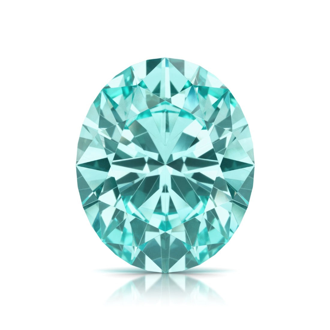 Oval Cut Paraiba Tourmaline loose gemstone — neon electric blue-green AAA grade lab created | Pel & Co. Prestige Gemstones