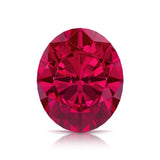 Oval Cut Ruby loose gemstone — pigeon blood red AAA grade lab created | Pel & Co. Prestige Gemstones
