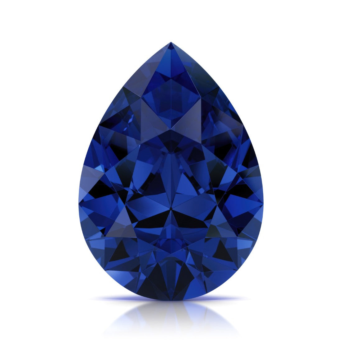 Pel & Co Prestige Gemstone pear shaped blue sapphire loose stone deep royal blue