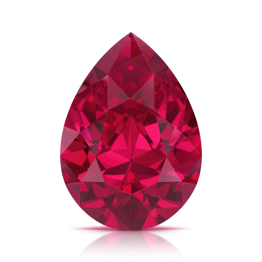 Pel & Co Prestige Gemstone pear shaped pigeon blood ruby loose stone deep red