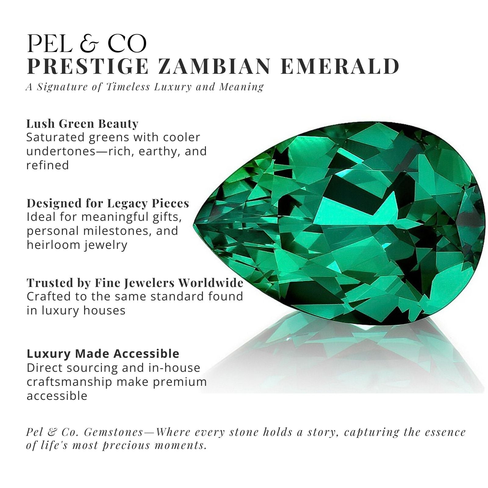 green emerald gemstone for jewelry by pel and co