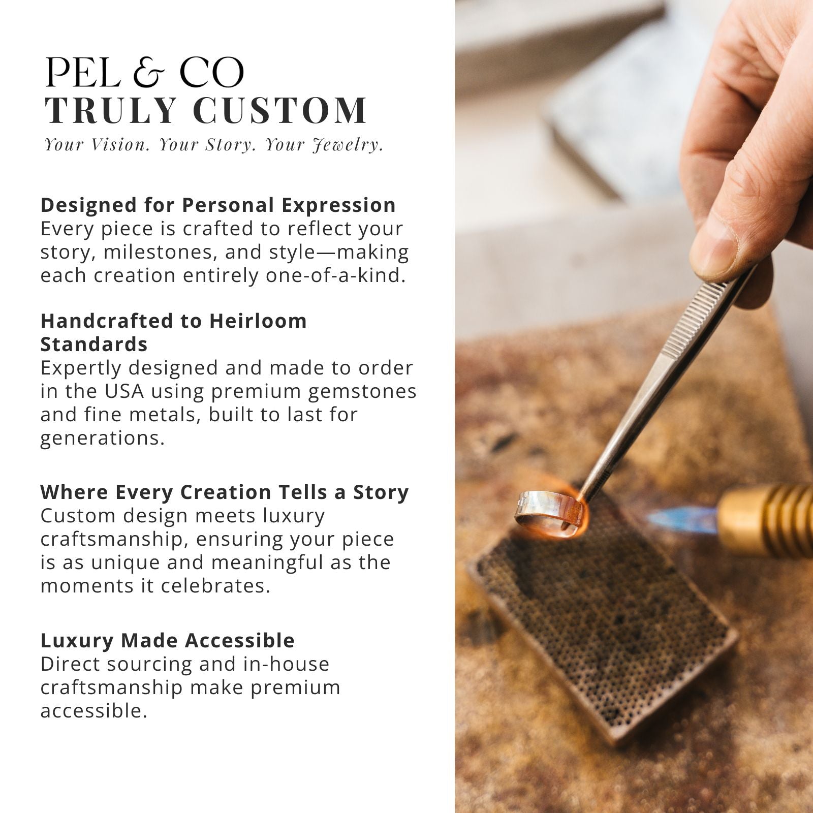 Truly Custom jewelry handcrafted by Pel & Co. with premium gemstones and diamonds