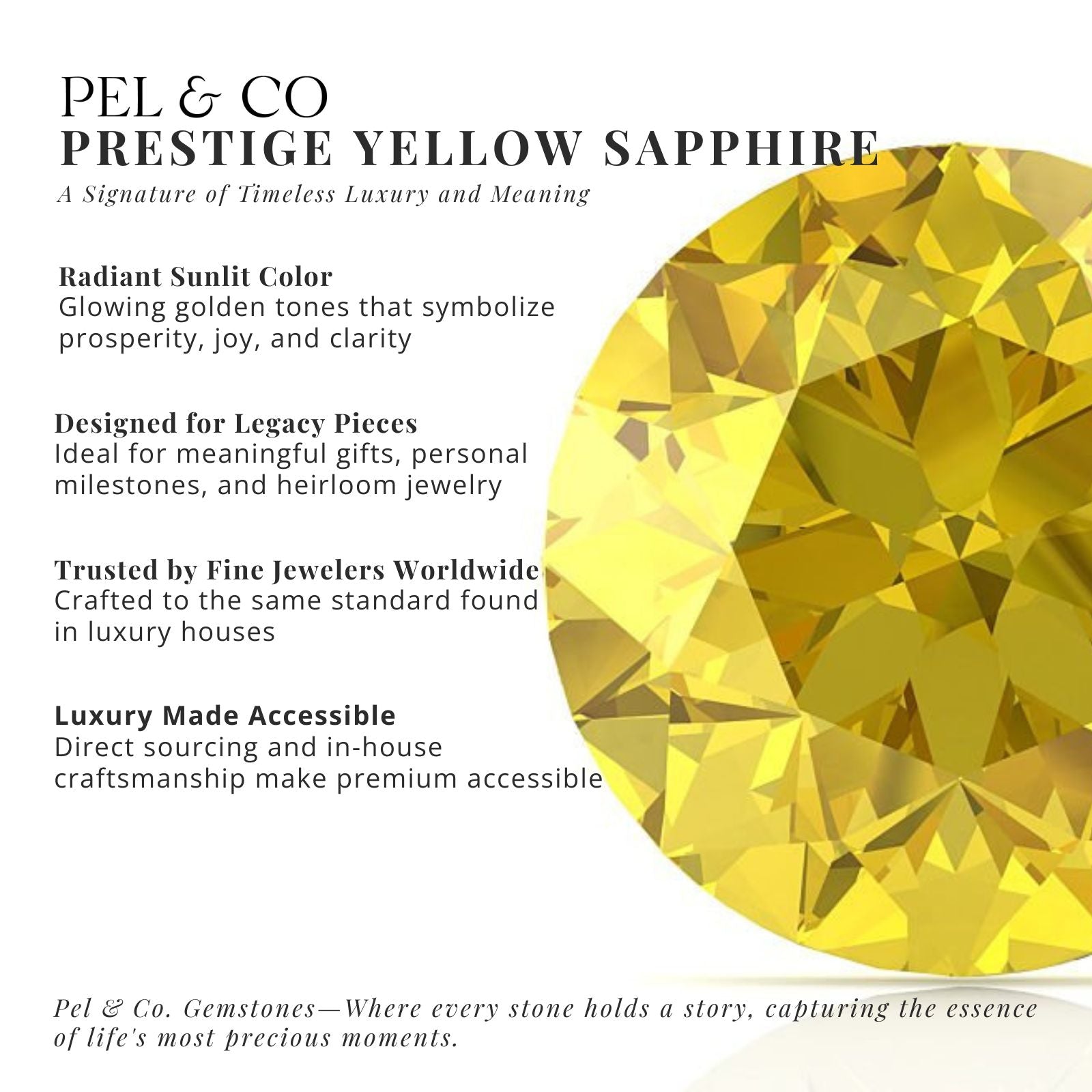 lab created yellow sapphire gemstone for jewelry by pel and co