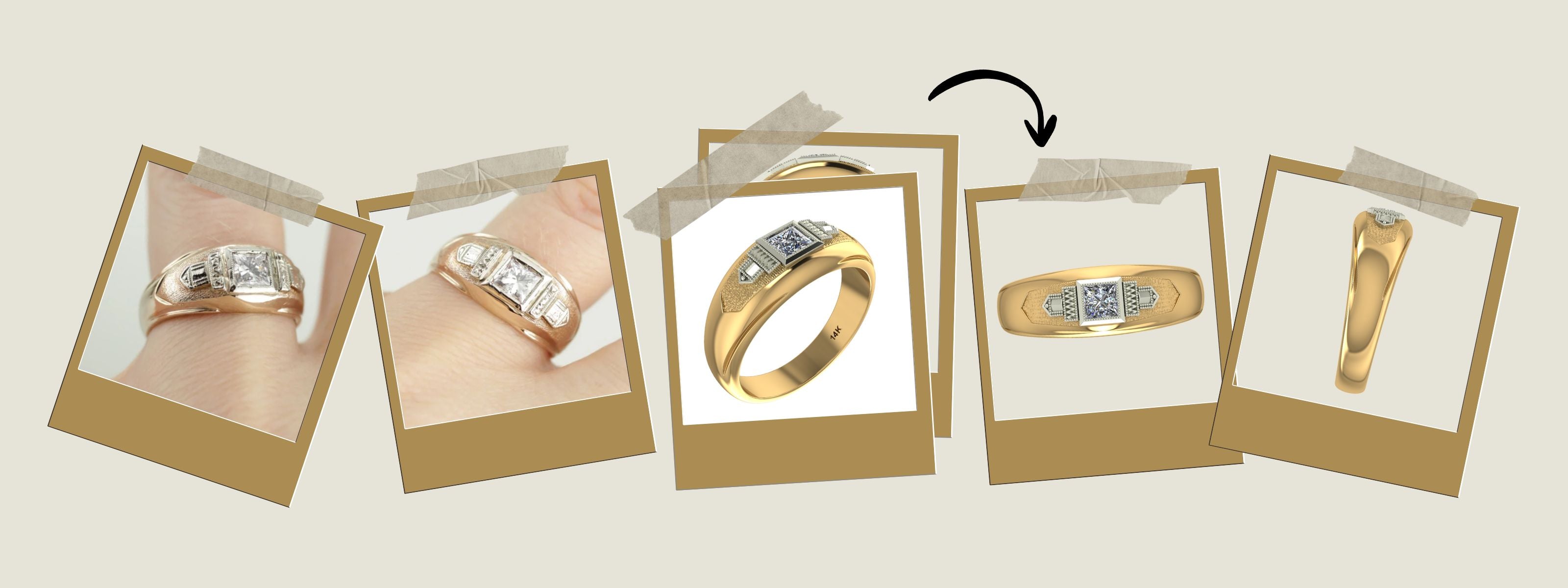 Personalized custom jewelry ring featuring a brilliant diamond, designed and crafted by Pel & Co.