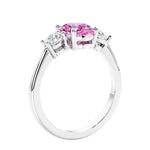 Unique engagement ring with oval gemstone and brilliant diamonds