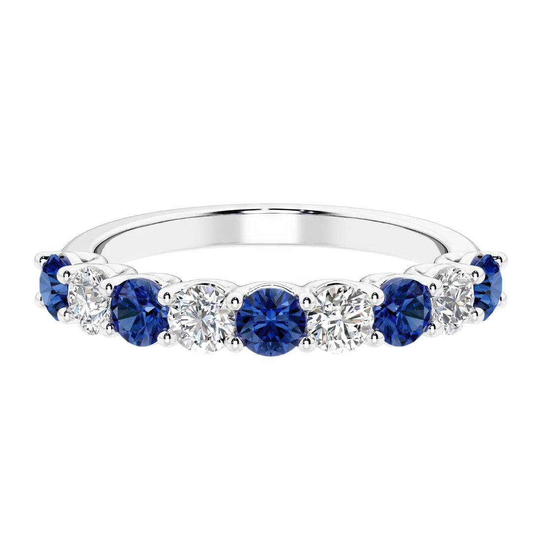 Nine stone diamond ring, a luxurious diamond band anniversary ring.