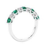 Gemstone diamond anniversary band rings with 9 stones, ideal for a statement look.