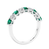 Gemstone diamond anniversary band rings with 9 stones, ideal for a statement look.
