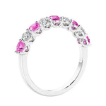 Gemstone diamond anniversary band rings with 9 stones, ideal for a statement look.