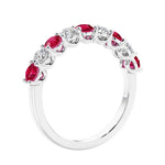 Gemstone diamond anniversary band rings with 9 stones, ideal for a statement look.