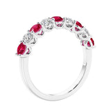 Gemstone diamond anniversary band rings with 9 stones, ideal for a statement look.