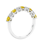 Gemstone diamond anniversary band rings with 9 stones, ideal for a statement look.