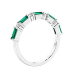 Diamond and gemstone anniversary ring with 9 stones in a luxe setting.