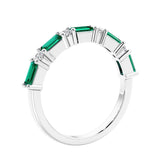 Diamond and gemstone anniversary ring with 9 stones in a luxe setting.