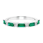 Ladies diamond anniversary band with nine stones, featuring a mix of gemstones and lab diamonds.