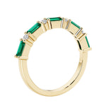 Women’s anniversary ring featuring 9 alternating gemstones and diamonds for timeless color and sparkle.
