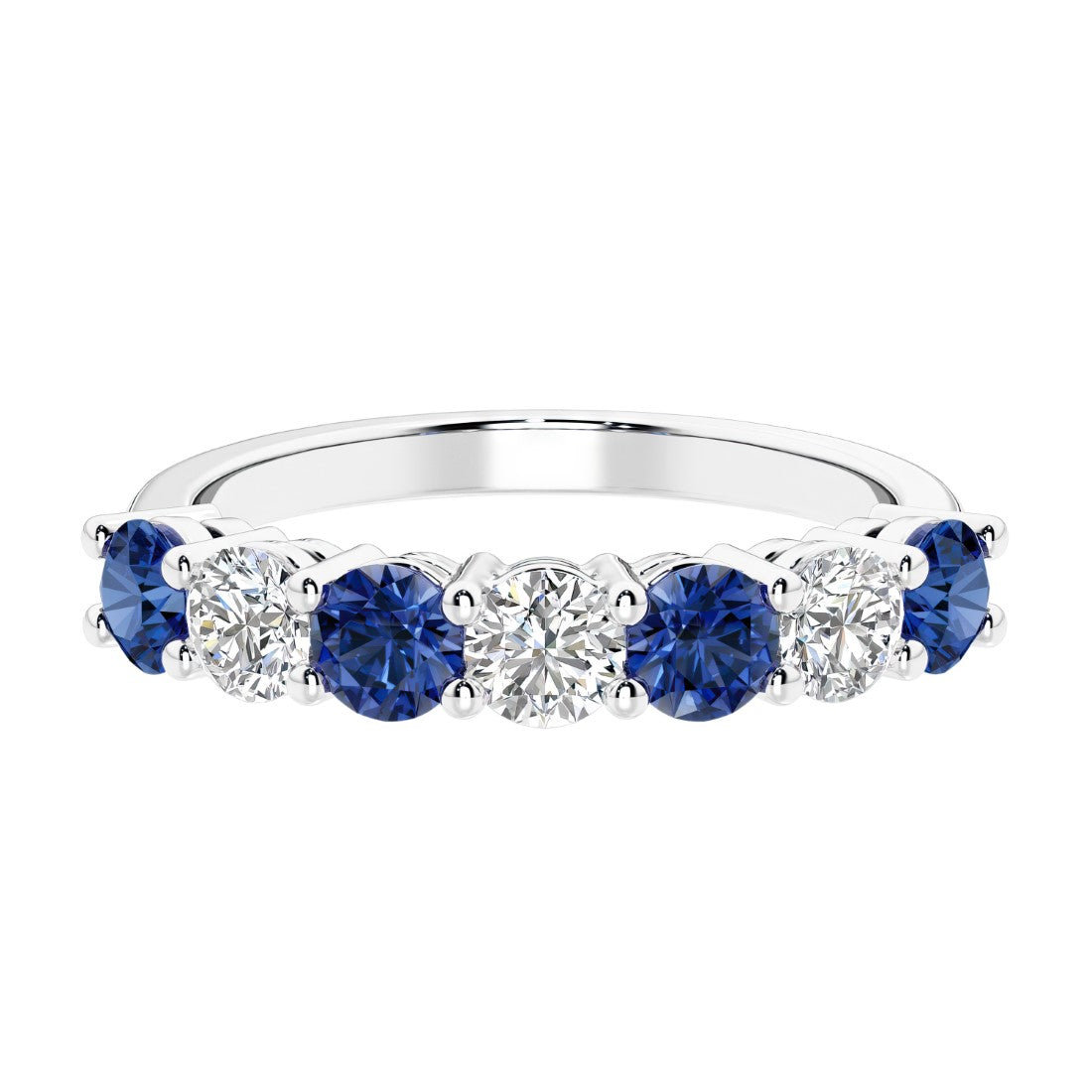 7 diamond anniversary band in gold, a popular choice for ladies anniversary rings featuring gemstones.