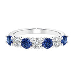 7 diamond anniversary band in gold, a popular choice for ladies anniversary rings featuring gemstones.