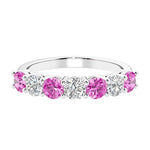 7 diamond anniversary band in gold, a popular choice for ladies anniversary rings featuring gemstones.