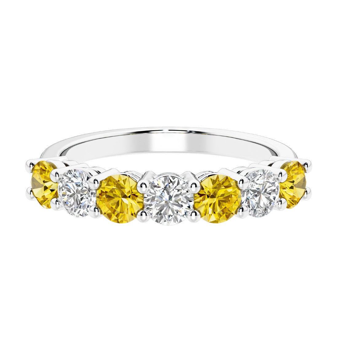 7 diamond anniversary band in gold, a popular choice for ladies anniversary rings featuring gemstones.