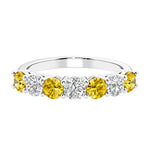 7 diamond anniversary band in gold, a popular choice for ladies anniversary rings featuring gemstones.