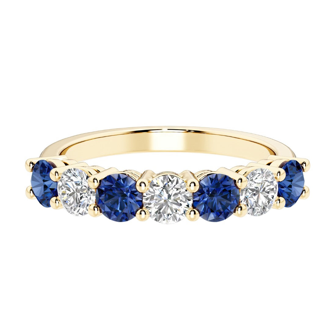 Seven stone diamond ring for women celebrating everlasting love with gemstones.