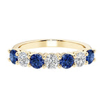 Seven stone diamond ring for women celebrating everlasting love with gemstones.