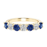 Seven stone diamond ring for women celebrating everlasting love with gemstones.