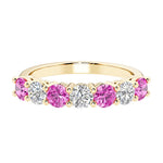 Seven stone diamond ring for women celebrating everlasting love with gemstones.