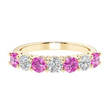 Seven stone diamond ring for women celebrating everlasting love with gemstones.