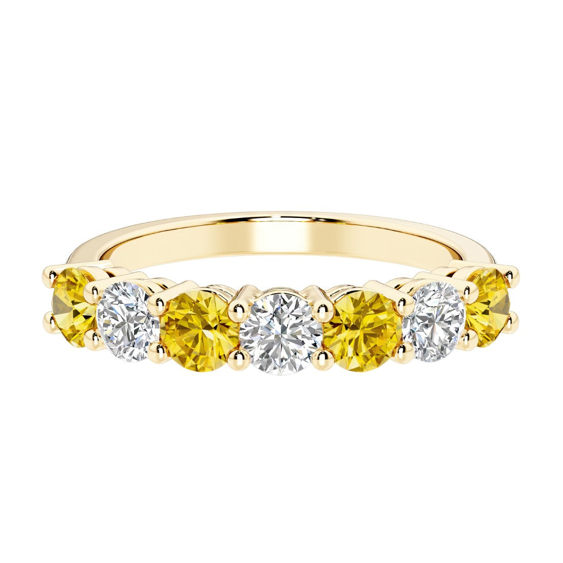 Seven stone diamond ring for women celebrating everlasting love with gemstones.