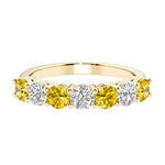 Seven stone diamond ring for women celebrating everlasting love with gemstones.