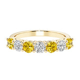 Seven stone diamond ring for women celebrating everlasting love with gemstones.