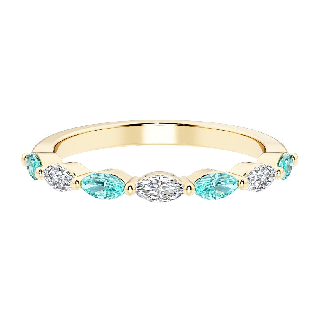 Seven stone diamond ring for women celebrating everlasting love with gemstones.
