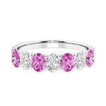 7 diamond anniversary band in gold, a popular choice for ladies anniversary rings featuring gemstones.