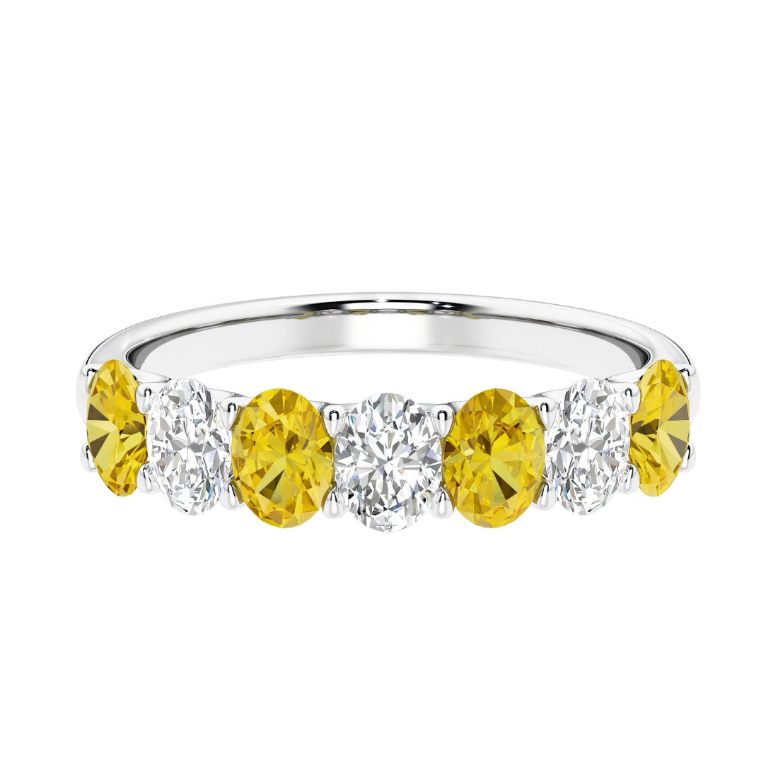 7 diamond anniversary band in gold, a popular choice for ladies anniversary rings featuring gemstones.
