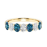 Seven stone diamond ring for women celebrating everlasting love with gemstones.
