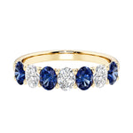 Seven stone diamond ring for women celebrating everlasting love with gemstones.