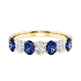 Seven stone diamond ring for women celebrating everlasting love with gemstones.