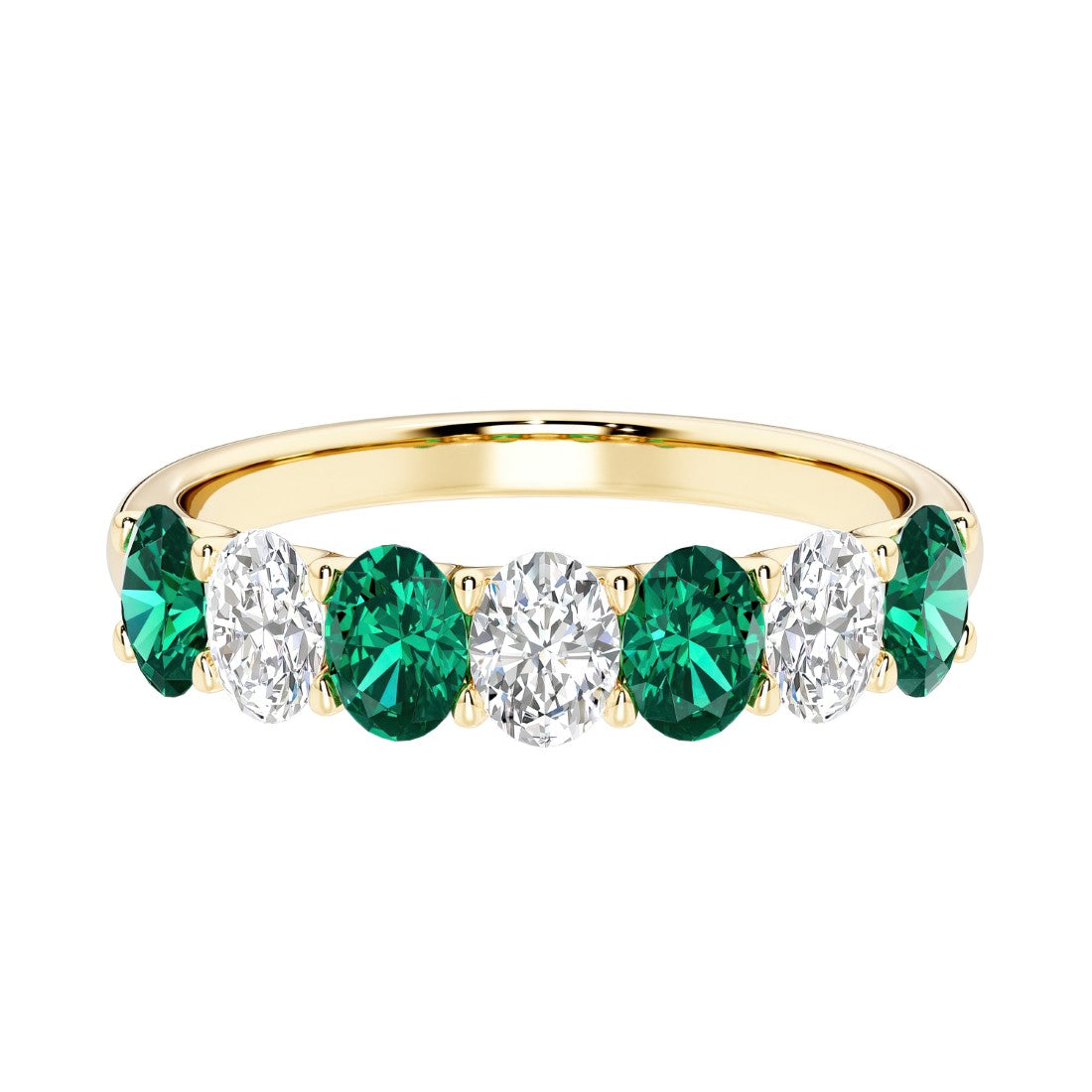 Seven stone diamond ring for women celebrating everlasting love with gemstones.