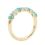 Elegant 7 stone ladies diamond anniversary band for a special milestone.
