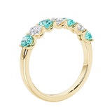Elegant 7 stone ladies diamond anniversary band for a special milestone.