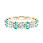 Seven stone diamond ring for women celebrating everlasting love with gemstones.