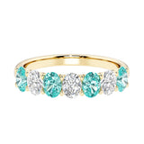 Seven stone diamond ring for women celebrating everlasting love with gemstones.