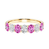 Seven stone diamond ring for women celebrating everlasting love with gemstones.