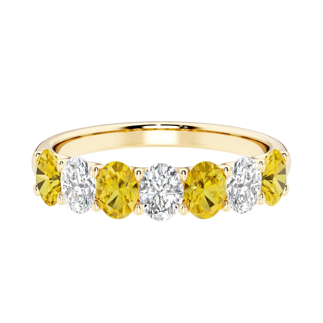 Seven stone diamond ring for women celebrating everlasting love with gemstones.