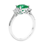 3 stone princess diamond ring in sleek white gold.