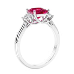 3 stone princess diamond ring in sleek white gold.